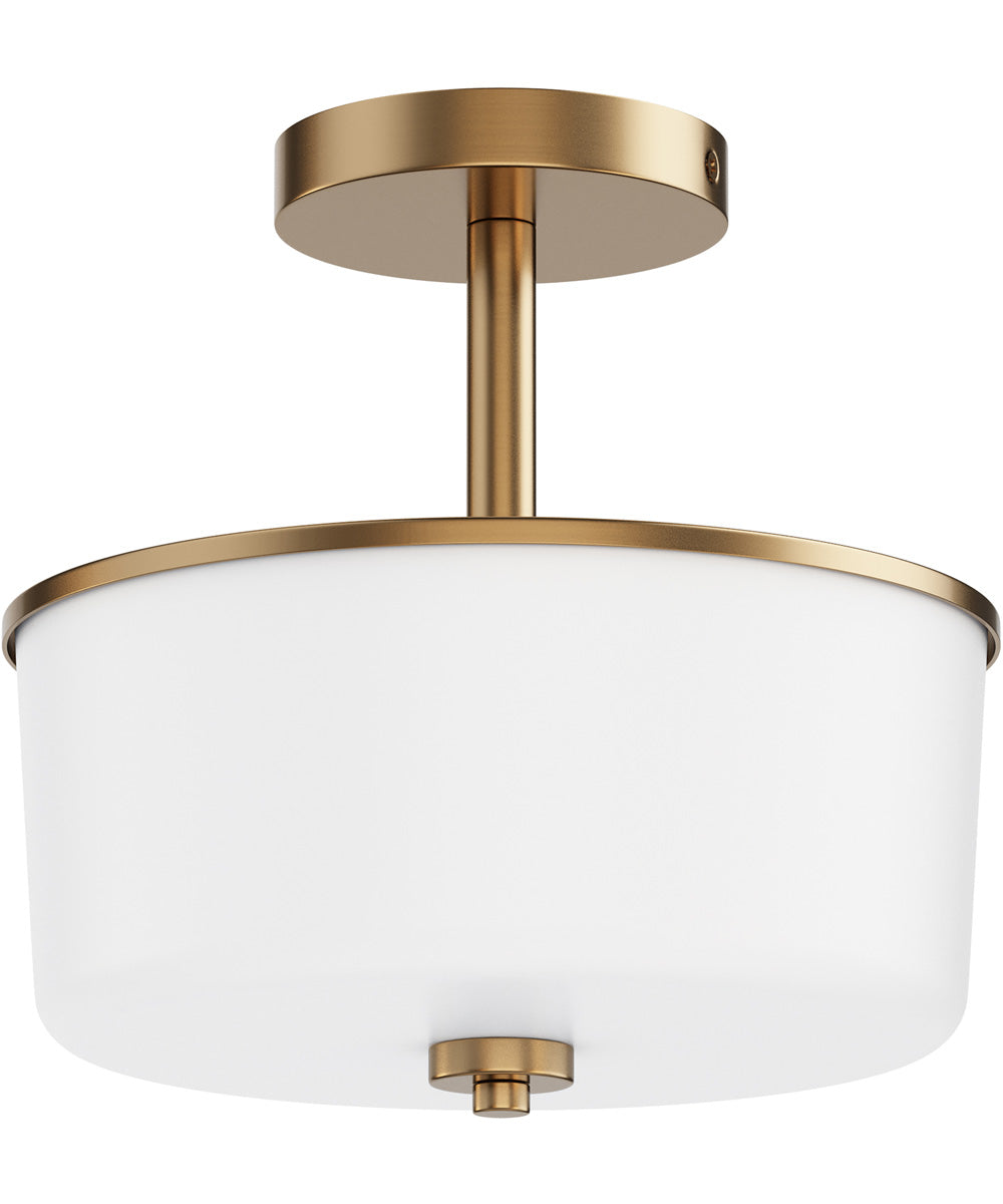 Fuller 2-Light Semi Flush/Pendant Convertible Natural Aged Brass