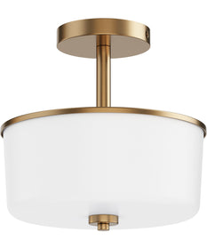 Fuller 2-Light Semi Flush/Pendant Convertible Natural Aged Brass