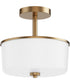 Fuller 2-Light Semi Flush/Pendant Convertible Natural Aged Brass