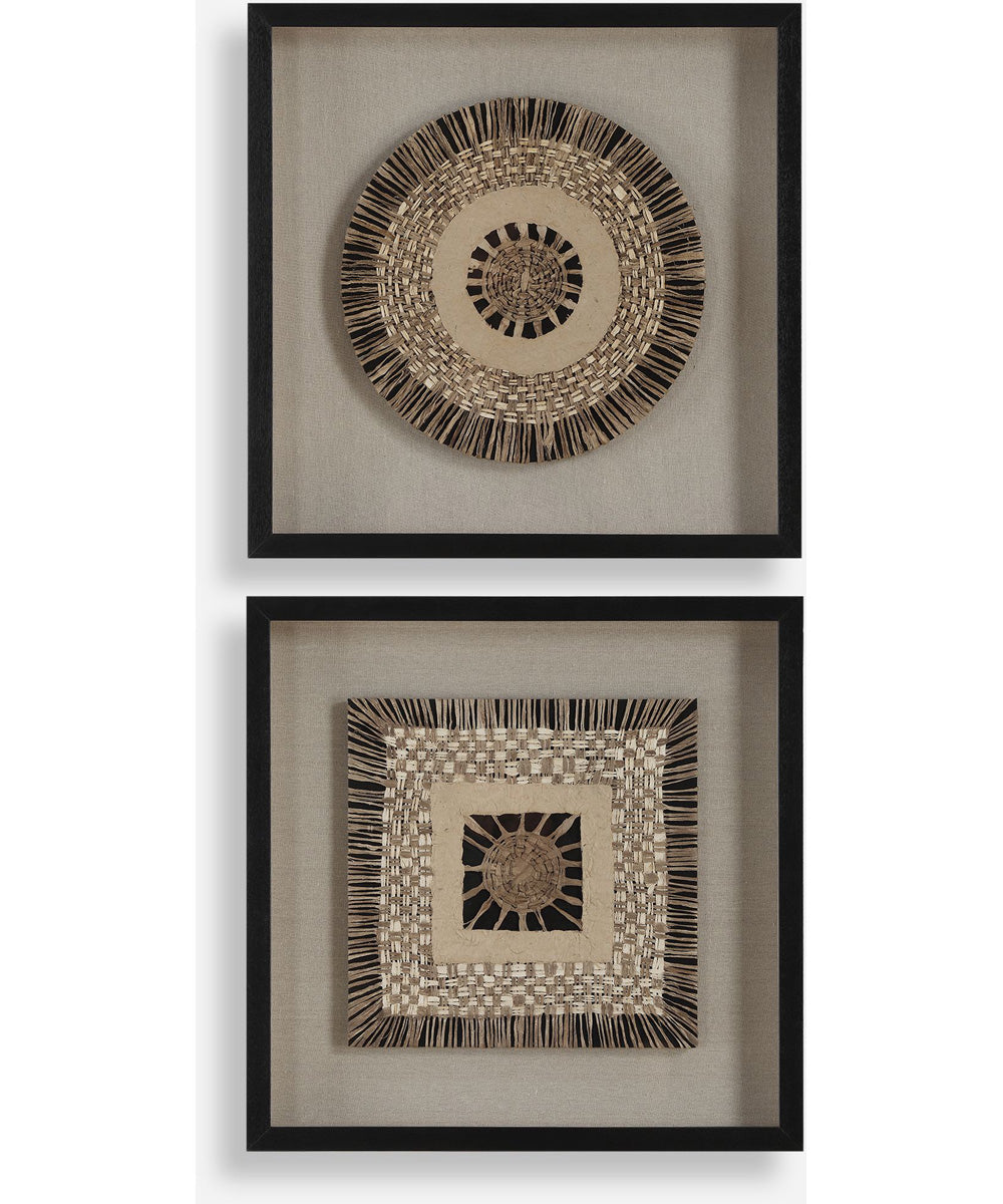 Intertwine Knit Paper Shadow Box, Set of 2