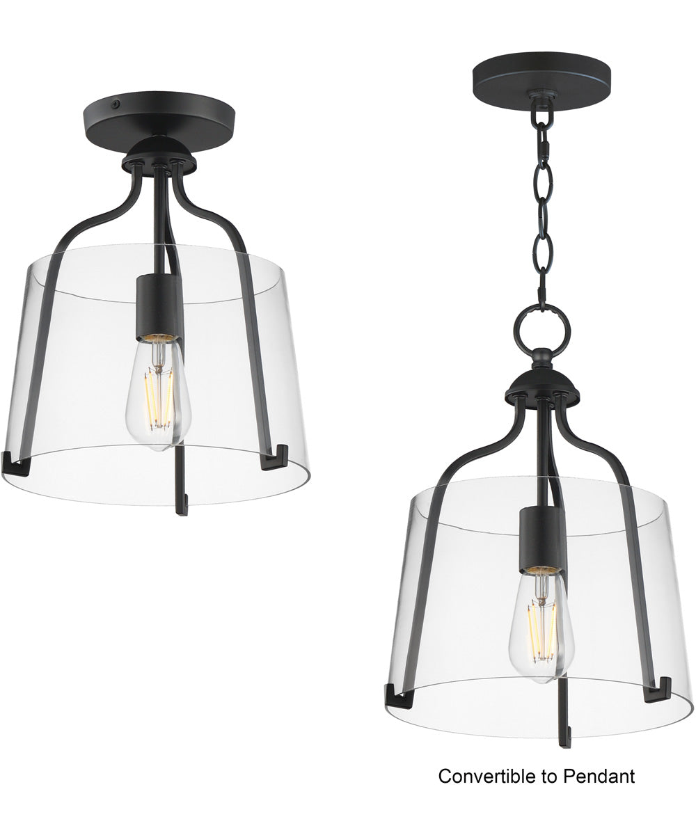 Bellmore 1-Light Pendant/Semi Flush Black