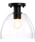 Indigo 1 Light Semi Flush Mount Matte Black