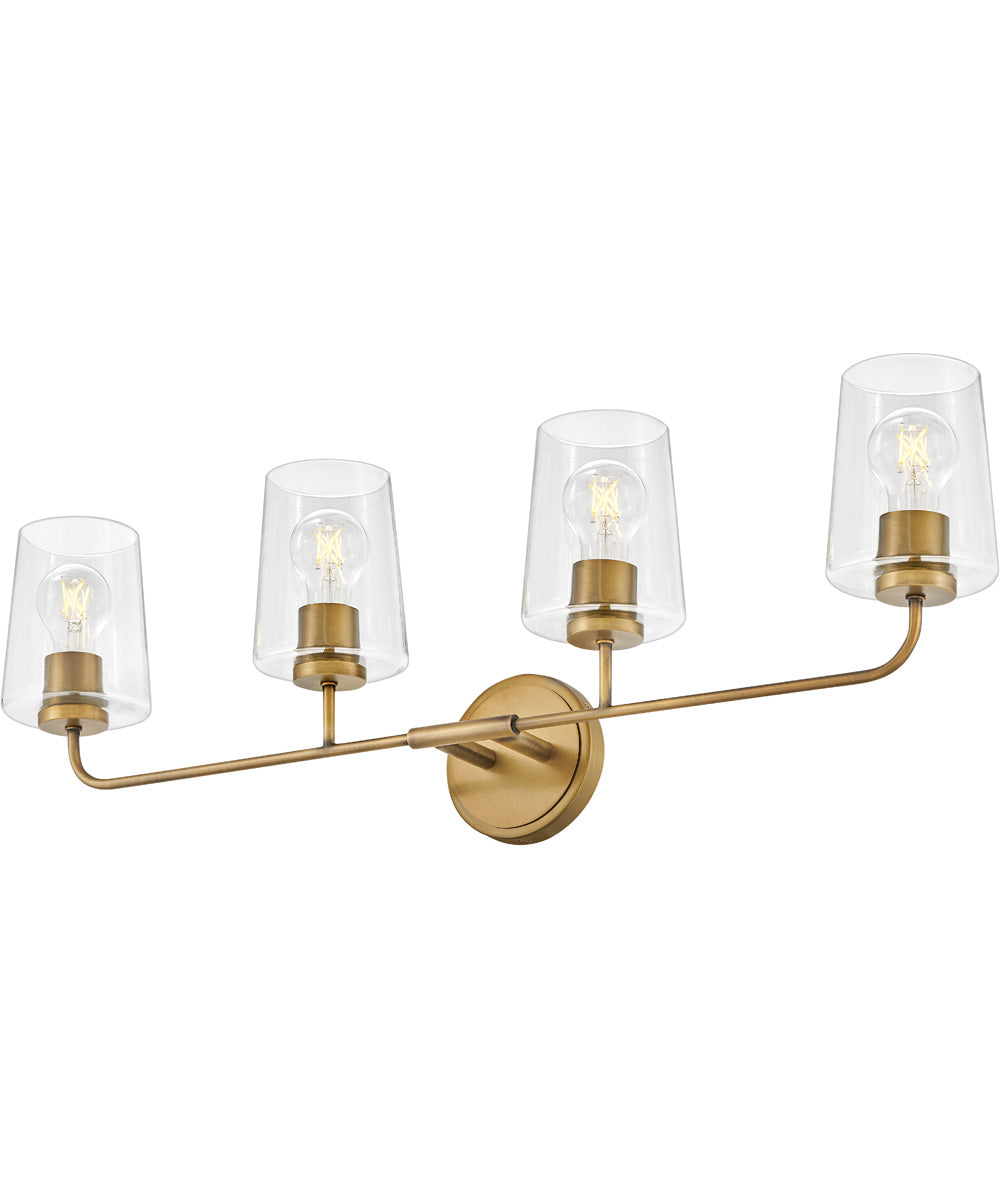Kline 4-Light Large Four Light Vanity in Heritage Brass