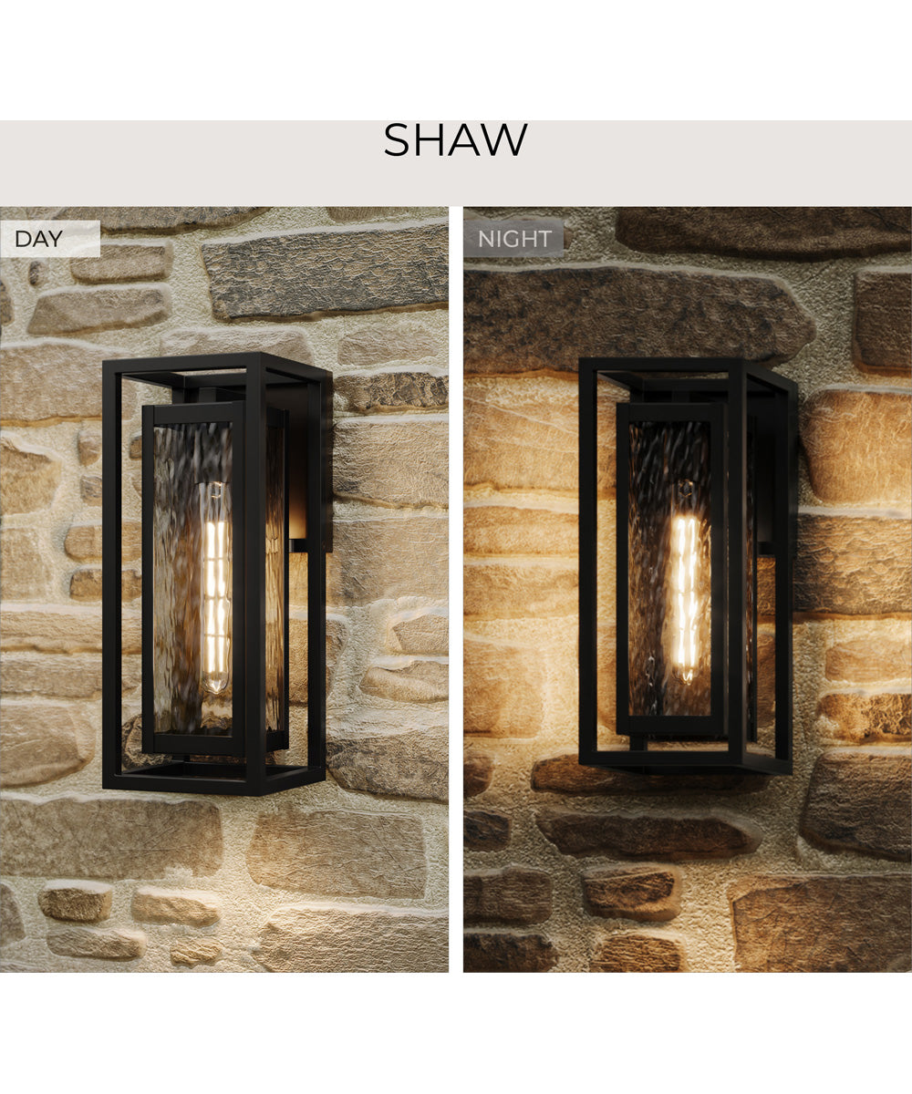 Shaw 19.5 inch 1 Light Outdoor Wall Light with Clear Glass Textured Black