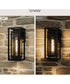 Shaw 19.5 inch 1 Light Outdoor Wall Light with Clear Glass Textured Black
