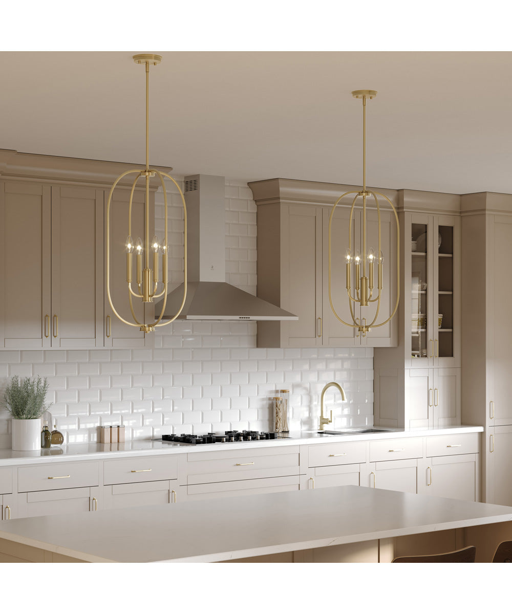 Reines 4-Light Foyer Pendant Brushed Gold
