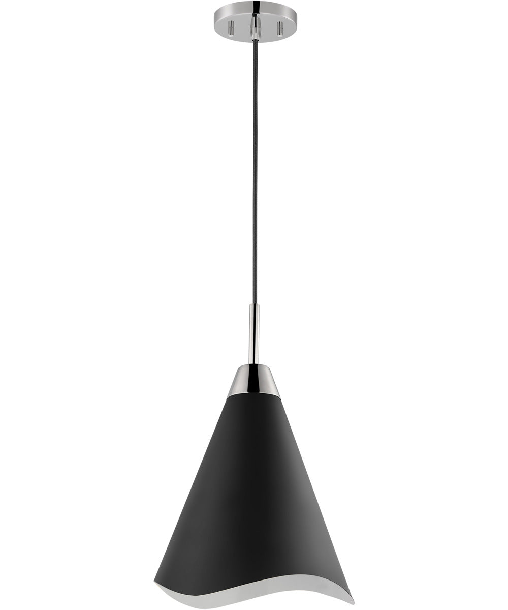 Tango 1-Light Pendant Matte Black / Polished Nickel