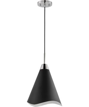 Tango 1-Light Pendant Matte Black / Polished Nickel