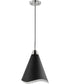 Tango 1-Light Pendant Matte Black / Polished Nickel