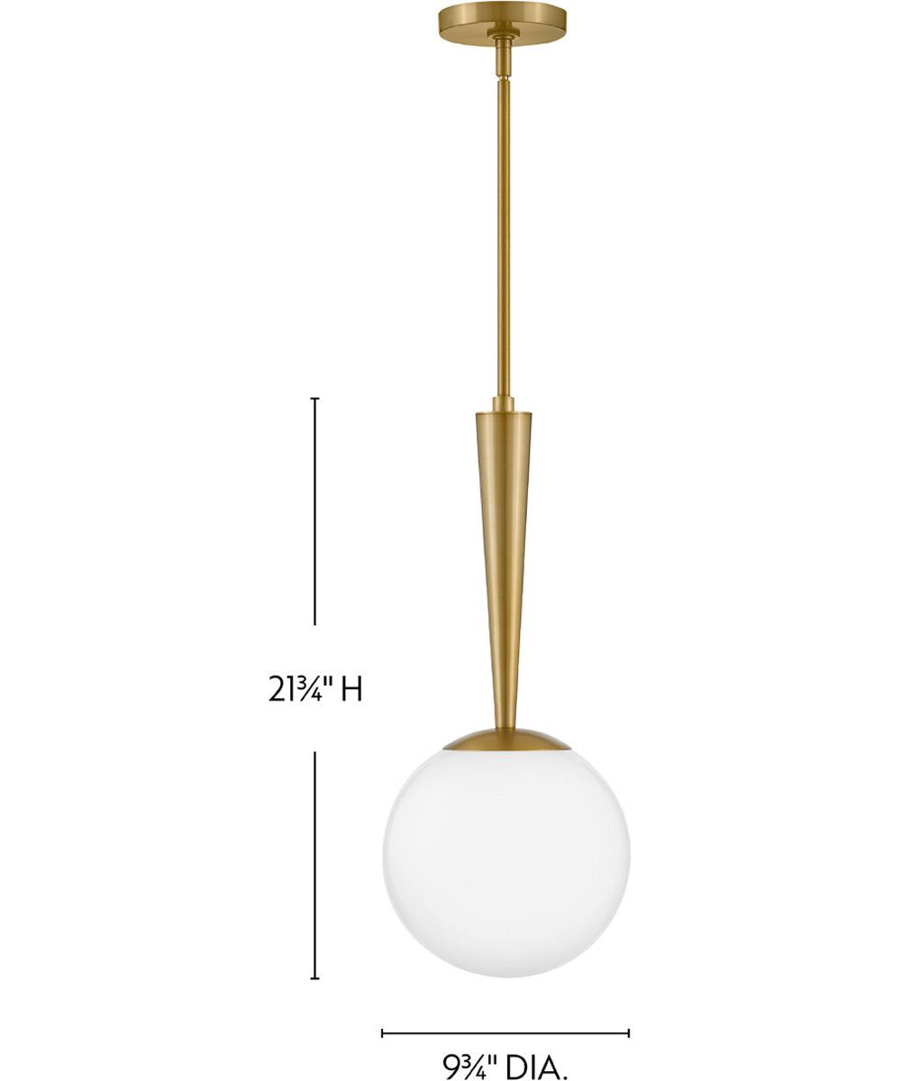 Izzy 1-Light Small Pendant in Lacquered Brass