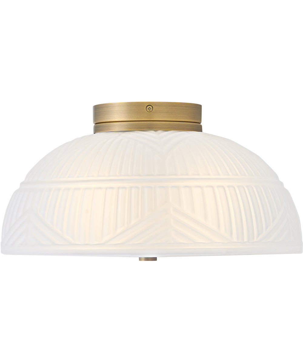 Devon 2-Light Small Flush Mount in Lacquered Brass