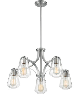 27"W Skybridge 5-Light Chandelier Brushed Nickel