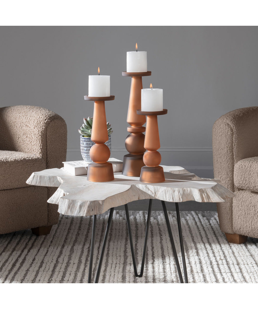 Cassiopeia Butter Rum Glass Candleholders, Set of 3