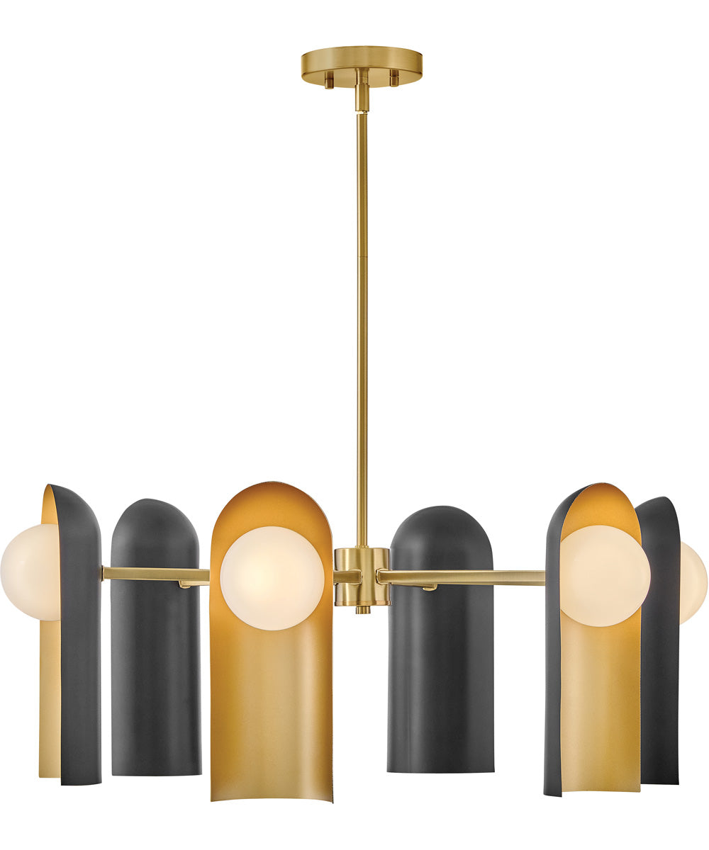 Zuri 6-Light Medium Single Tier in Lacquered Brass