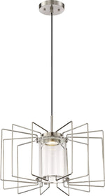 20"W Wired 1-Light Pendant Brushed Nickel