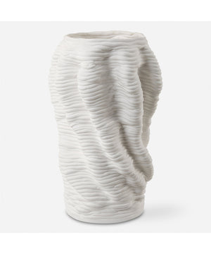 Stratified Matte White Vase