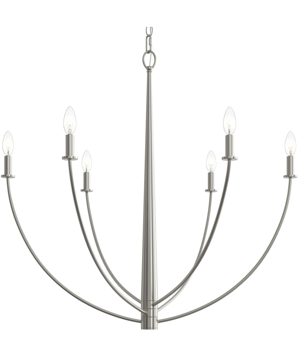 Jheni 6-Light Large Chandelier Brushed Nickel
