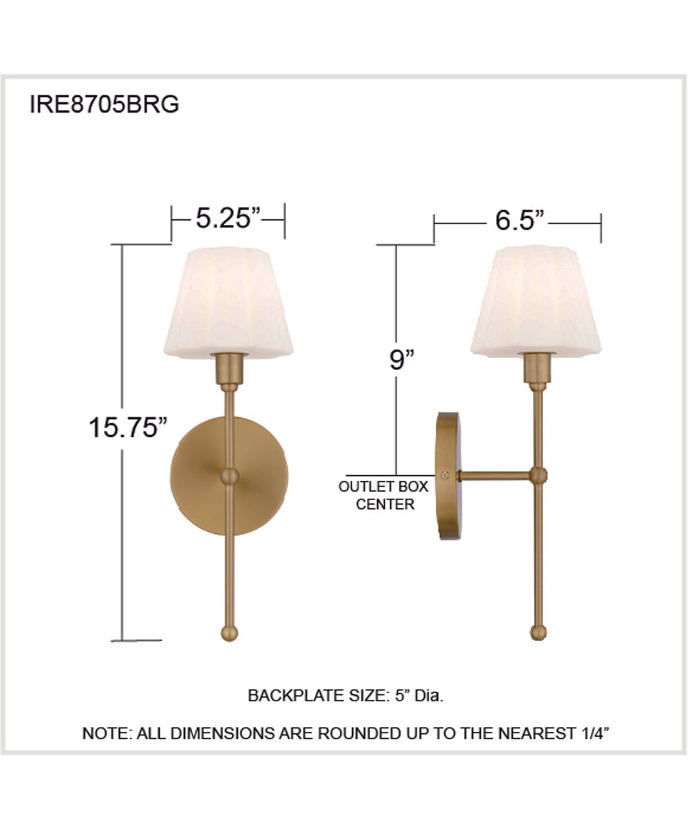 Irena 1-light Wall Sconce Brushed Gold