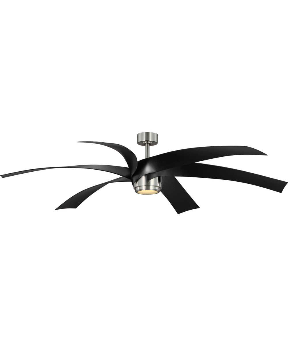 Insigna 72-in 6-Blade Contemporary Ceiling Fan with Matte Black Blades Brushed Nickel
