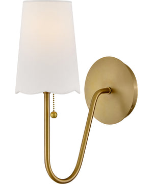 Bliss 1-Light Medium Single Light Sconce in Lacquered Brass