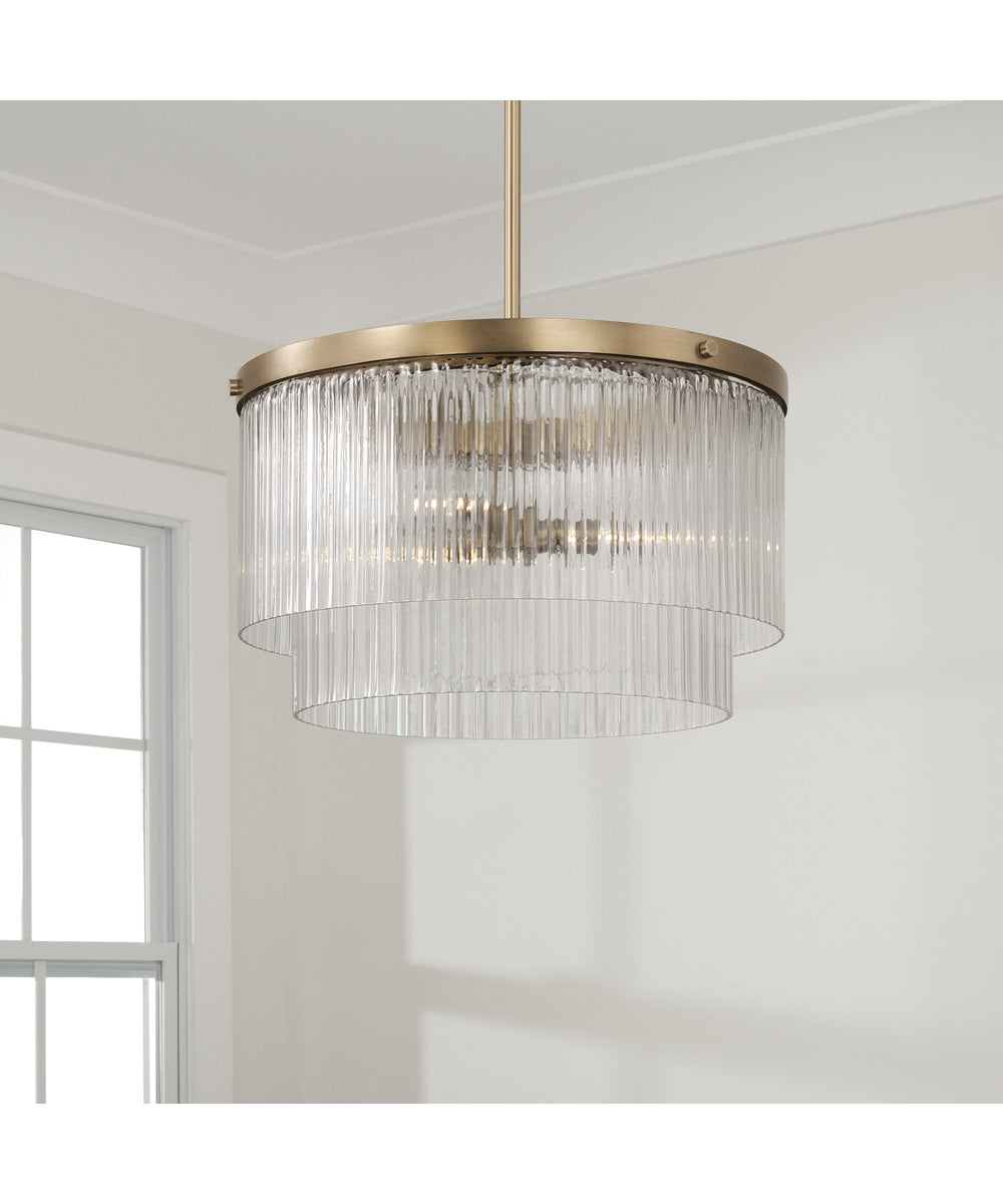 Vaughn 3-Light Pendant Aged Brass