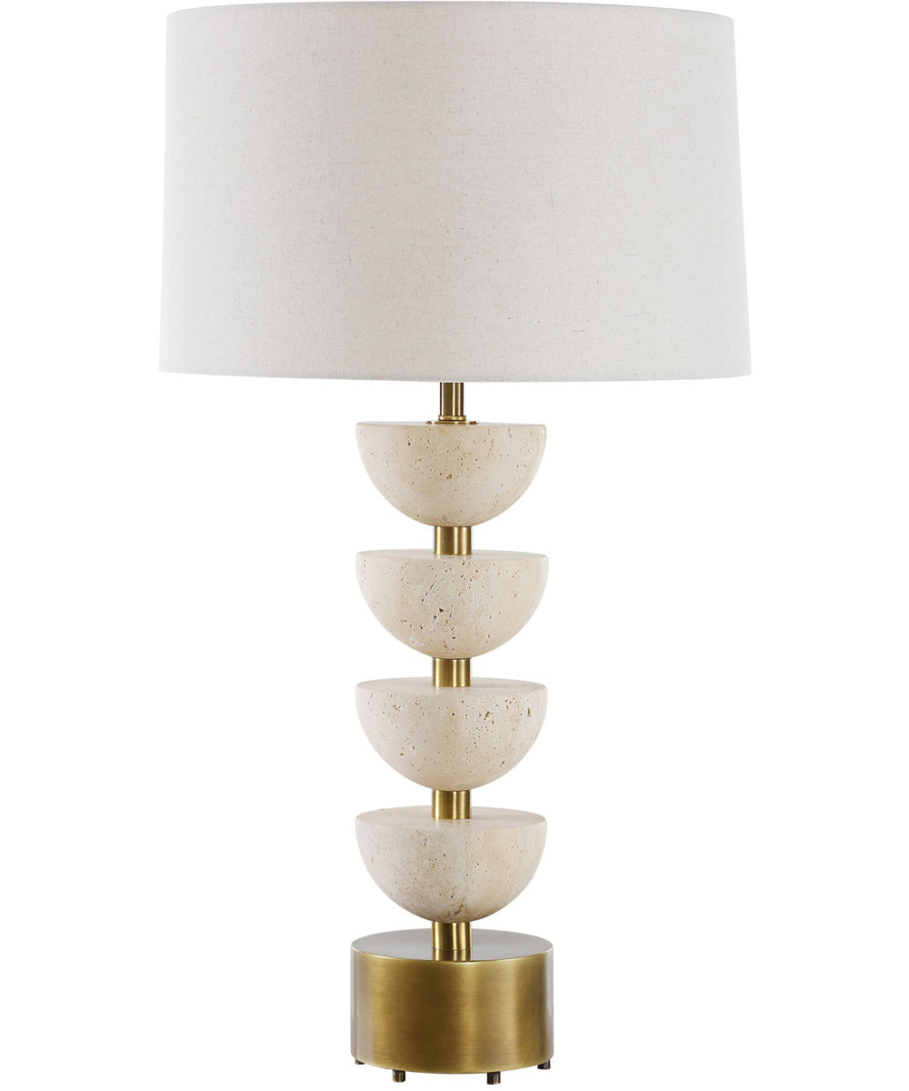 Hemisphere Travertine Table Lamp