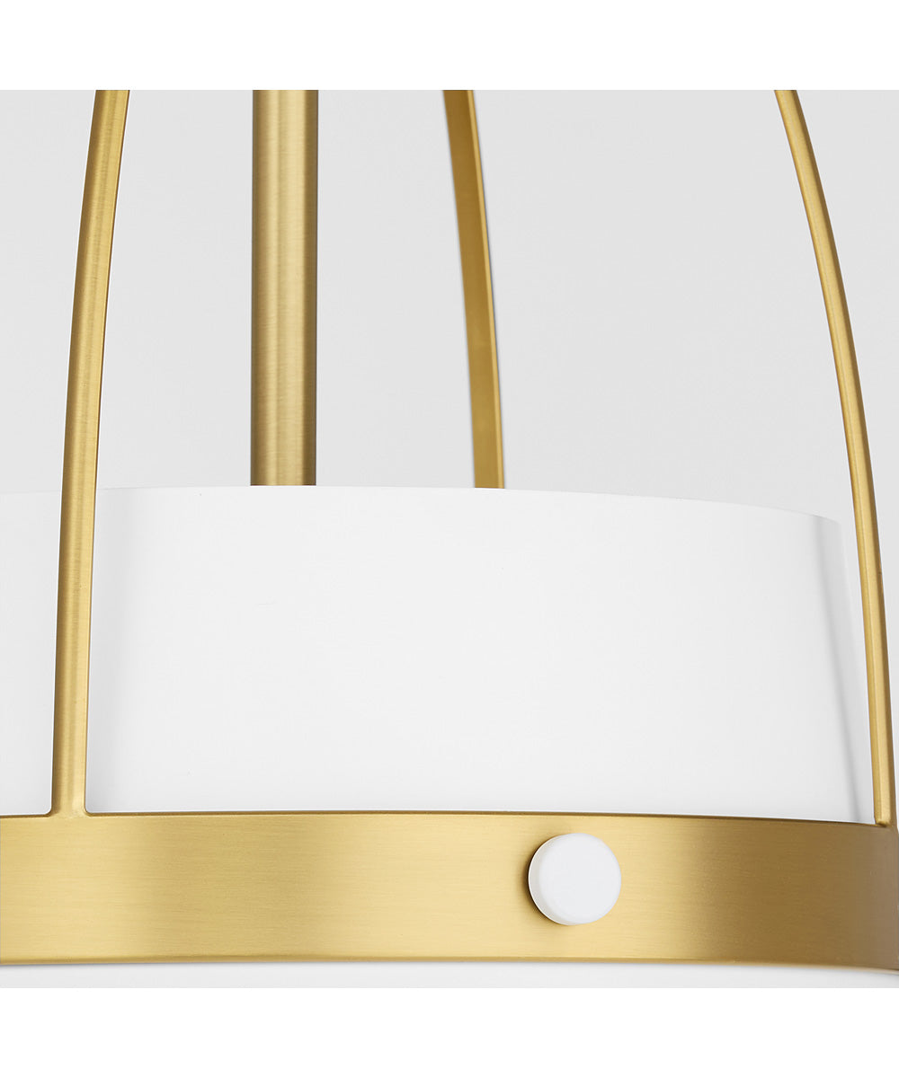 Pruitt 3-light Pendant Studio White|Aged Brass