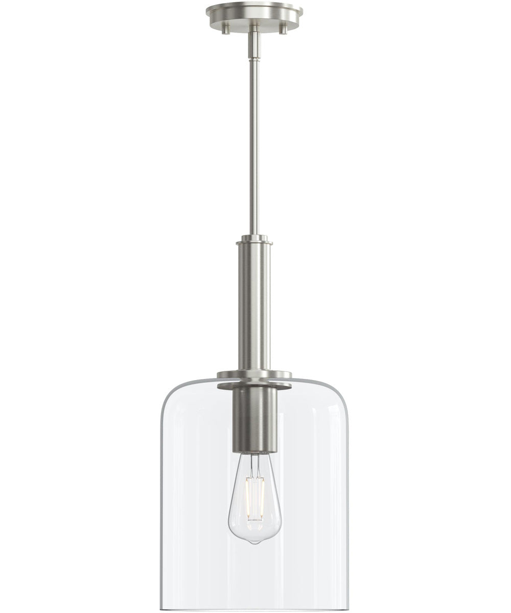 Reines 1-Light Pendant with Clear Glass Shade Brushed Nickel