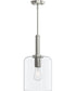 Reines 1-Light Pendant with Clear Glass Shade Brushed Nickel