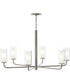 Mack 6-Light Chandelier with Layered Glass Shades Brushed Nickel
