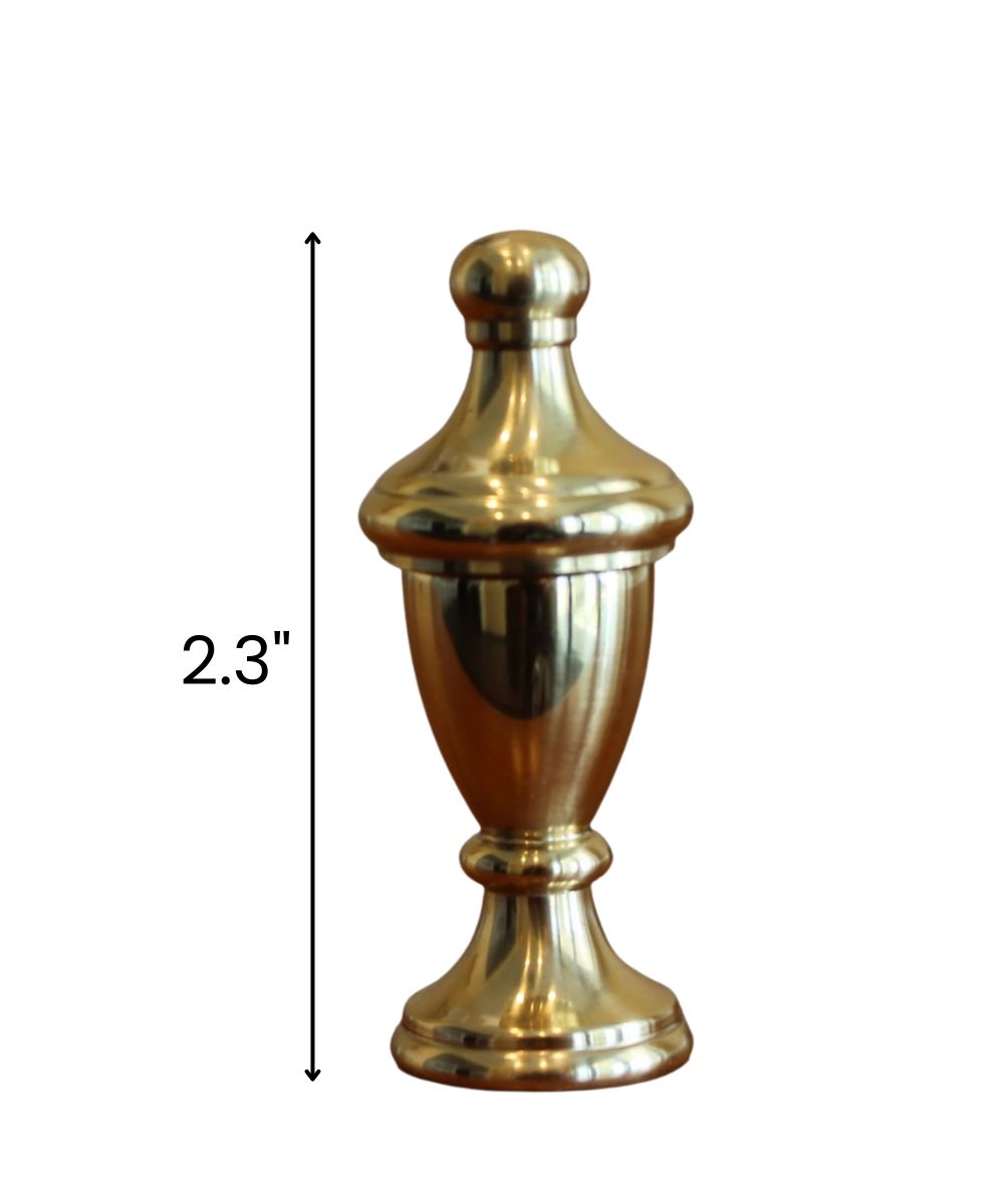 Decorative Spire Lamp Finial Polished Brass, 2.3"h