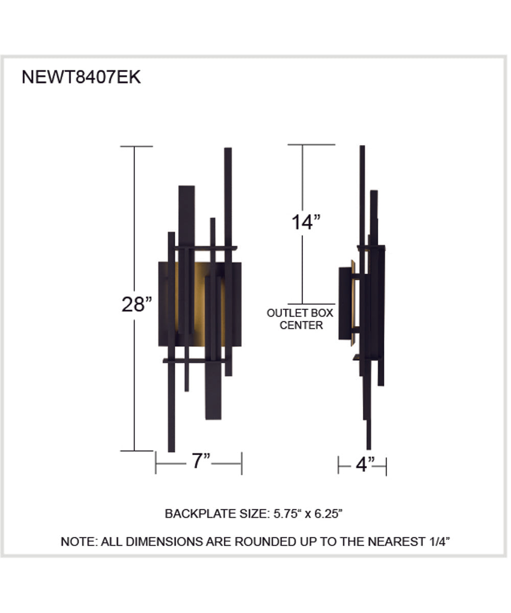 Newton Outdoor Wall Light Earth Black