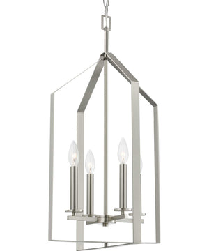 Vertex 4-Light Contemporary Foyer Light Brushed Nickel