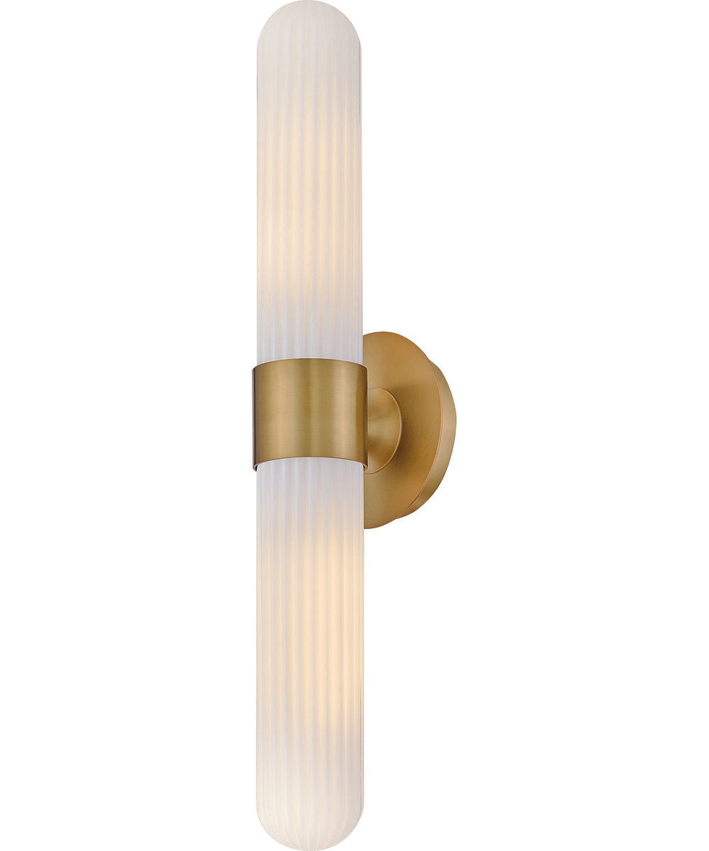 Nina 2-Light Large Two Light Sconce in Lacquered Brass