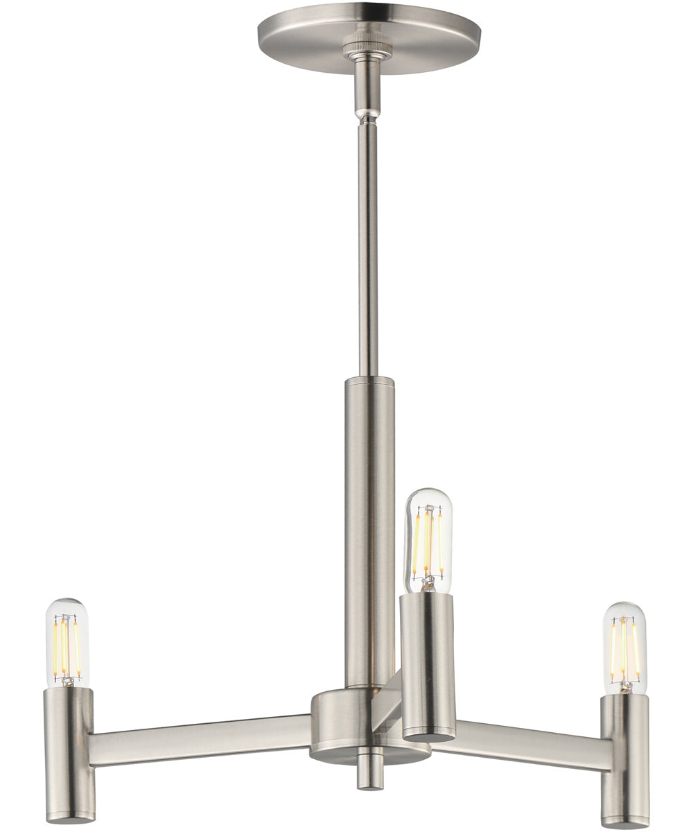 Emana 3-Light Chandelier Satin Nickel