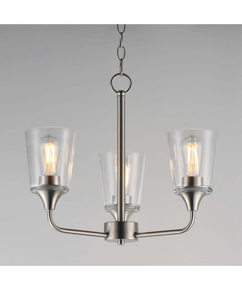 Hudson 3-Light Chandelier Satin Nickel