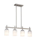 31"W 4-Light Kitchen Island Light Fixture Brushed Nickel Finish Frosted Glass Shade
