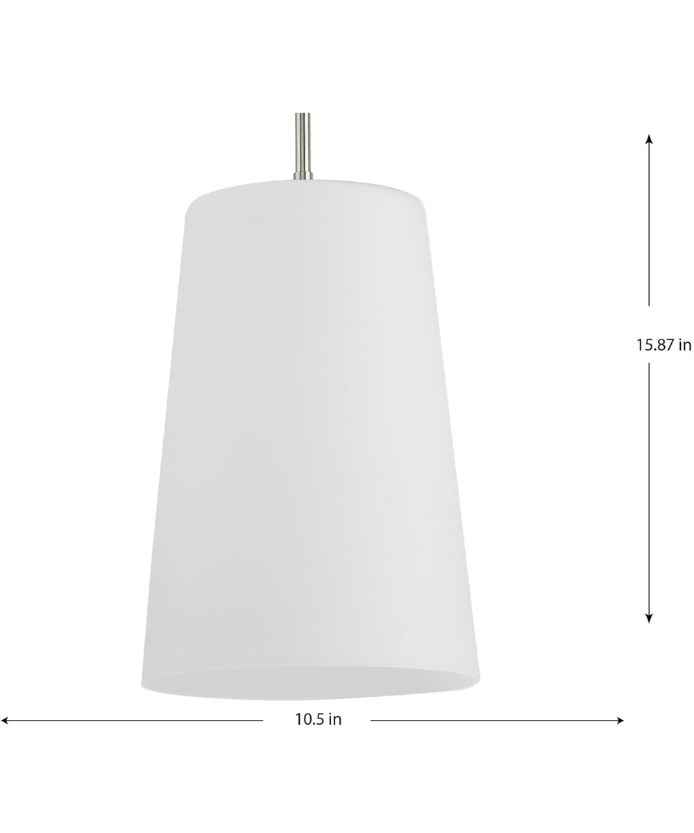 Clarion 1-Light Etched White Pendant P500430 Brushed Nickel