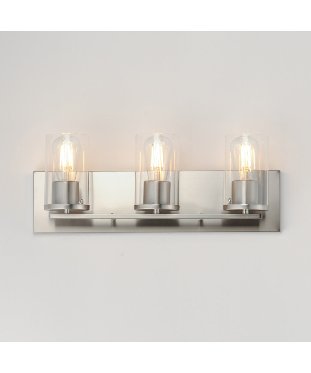 Lateral 3-Light Bath Vanity Satin Nickel