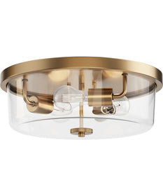 Fuller 3-Light Flush Mount Natural Aged Brass