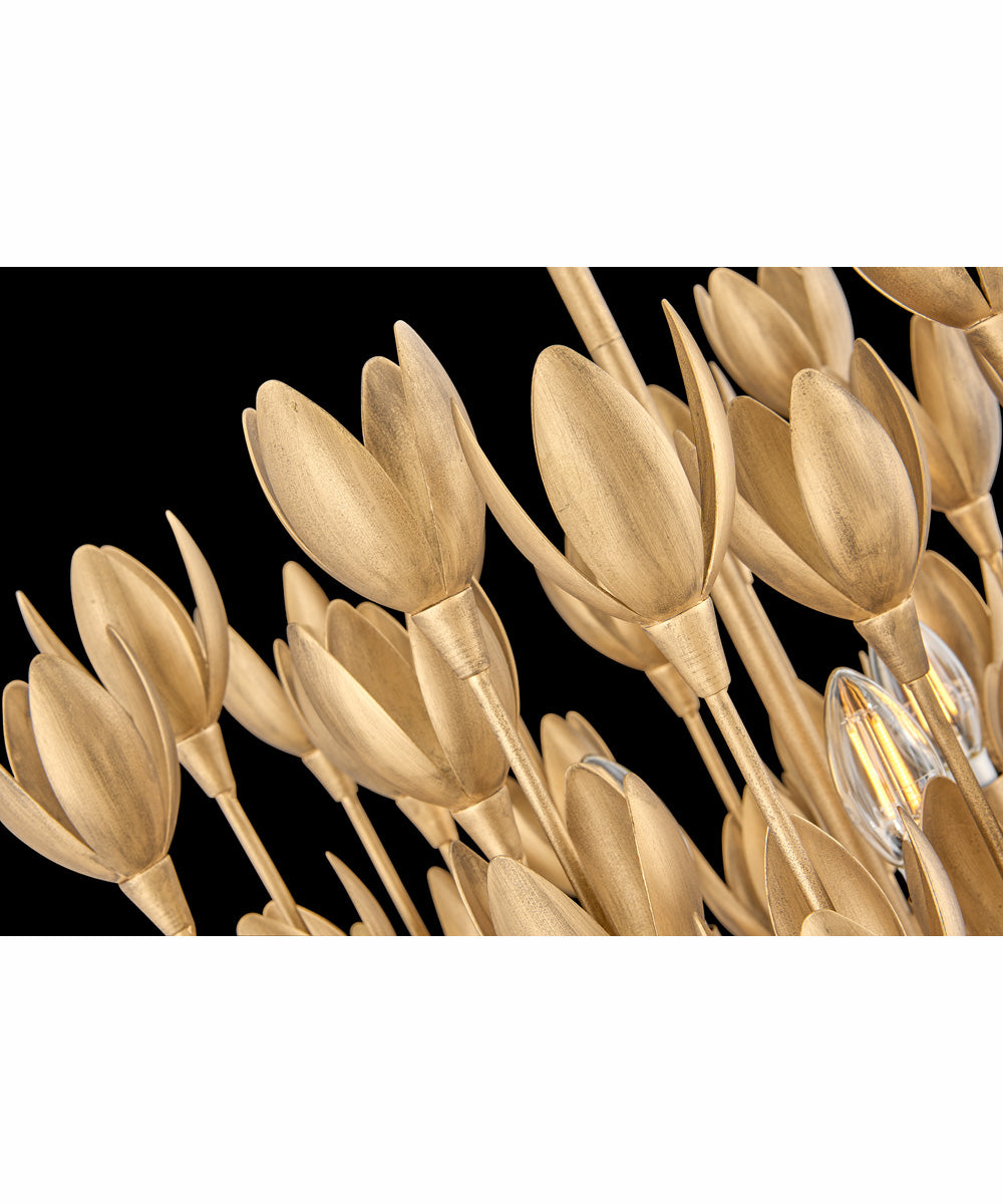 Flora 3-Light Large Convertible Semi-Flush Mount in Burnished Gold