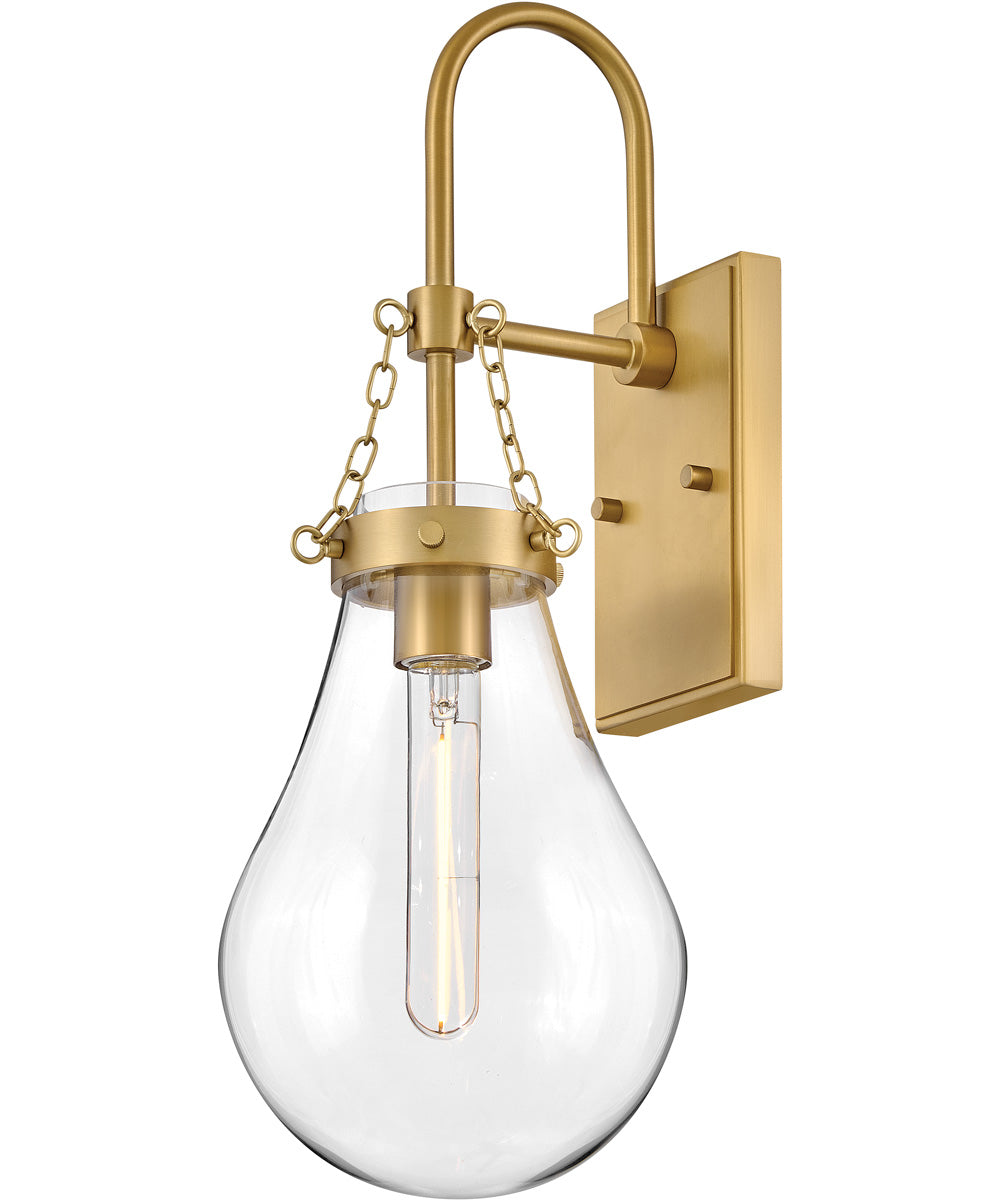 Eloise 1-Light Large Single Light Sconce in Lacquered Brass