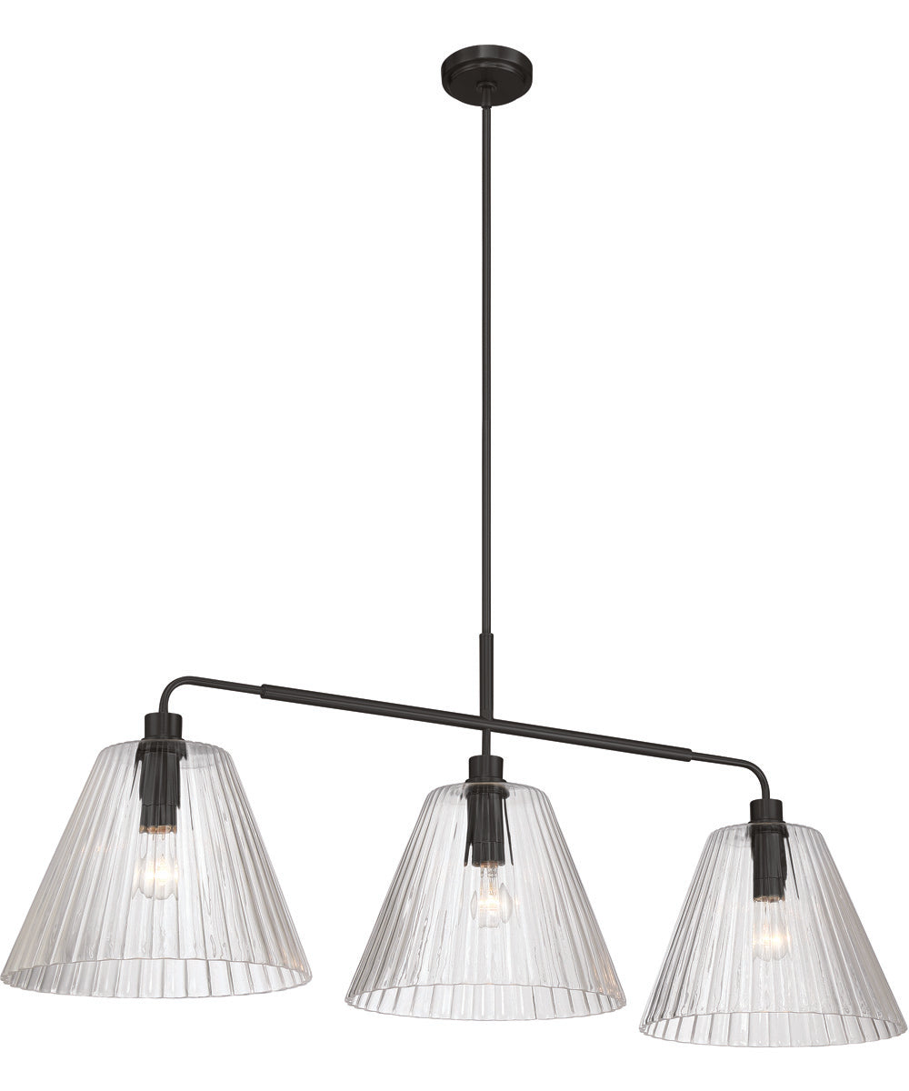 Pleated 3-Light Lighting Flat Black