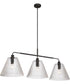 Pleated 3-Light Lighting Flat Black