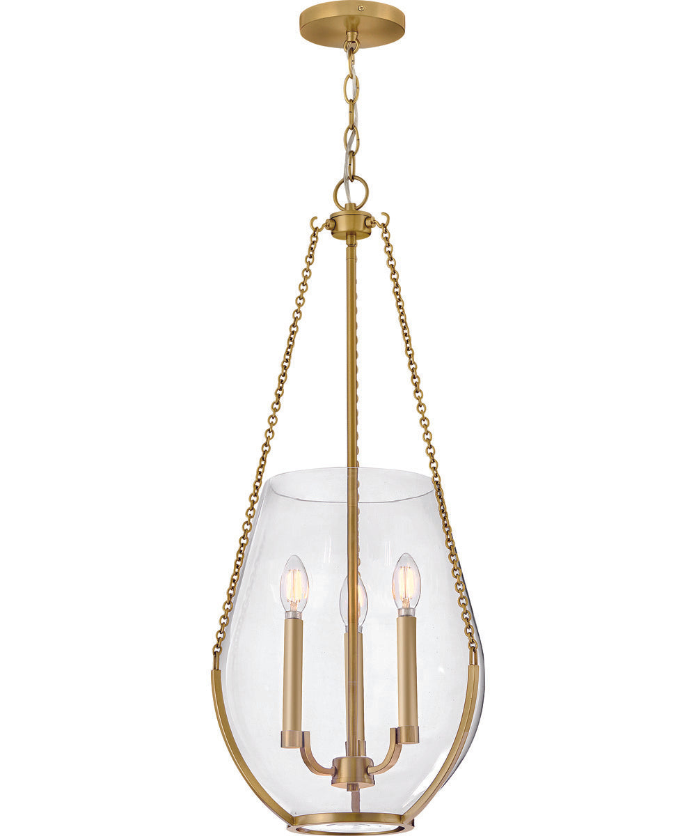 Farrin 3-Light Medium Pendant in Lacquered Brass