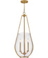 Farrin 3-Light Medium Pendant in Lacquered Brass