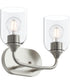 Ilia 2-Light Bath Vanity with Clear Glass Shade Brushed Nickel