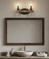 Glenwood 14"W 2-Light Aged Bronze and Distressed Oak Finish Bathroom Vanity Light Fixture