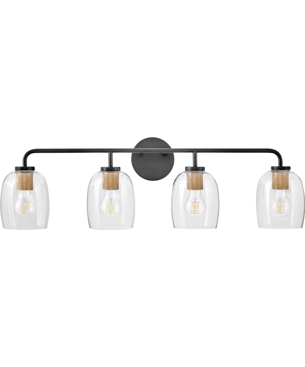 Percy 4-Light Large Four Light Vanity in Black