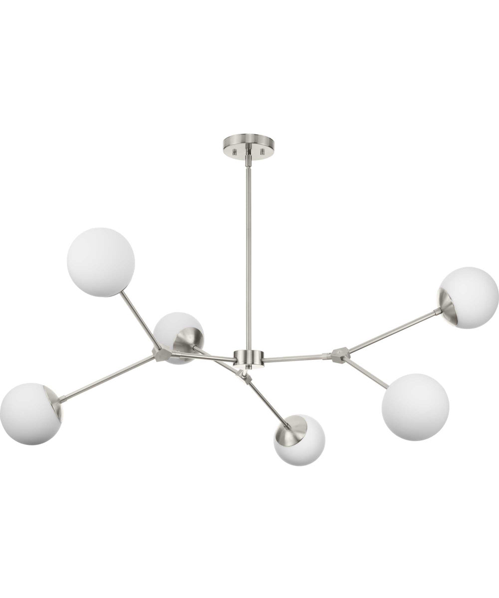 Haas 6-Light Mid-Century Modern Chandelier Brushed Nickel